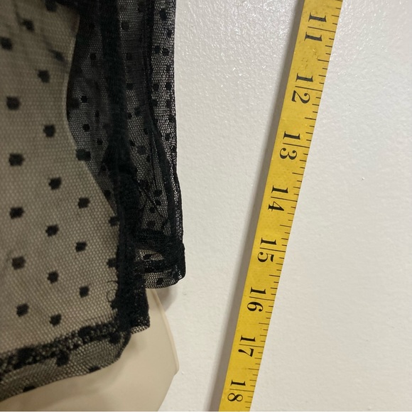 Pacsun LA Hearts Polka Dot Black Sheer Crop Top Medium - Picture 4 of 10